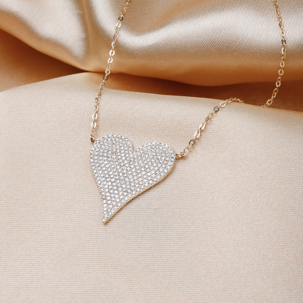 Pave Heart Necklace