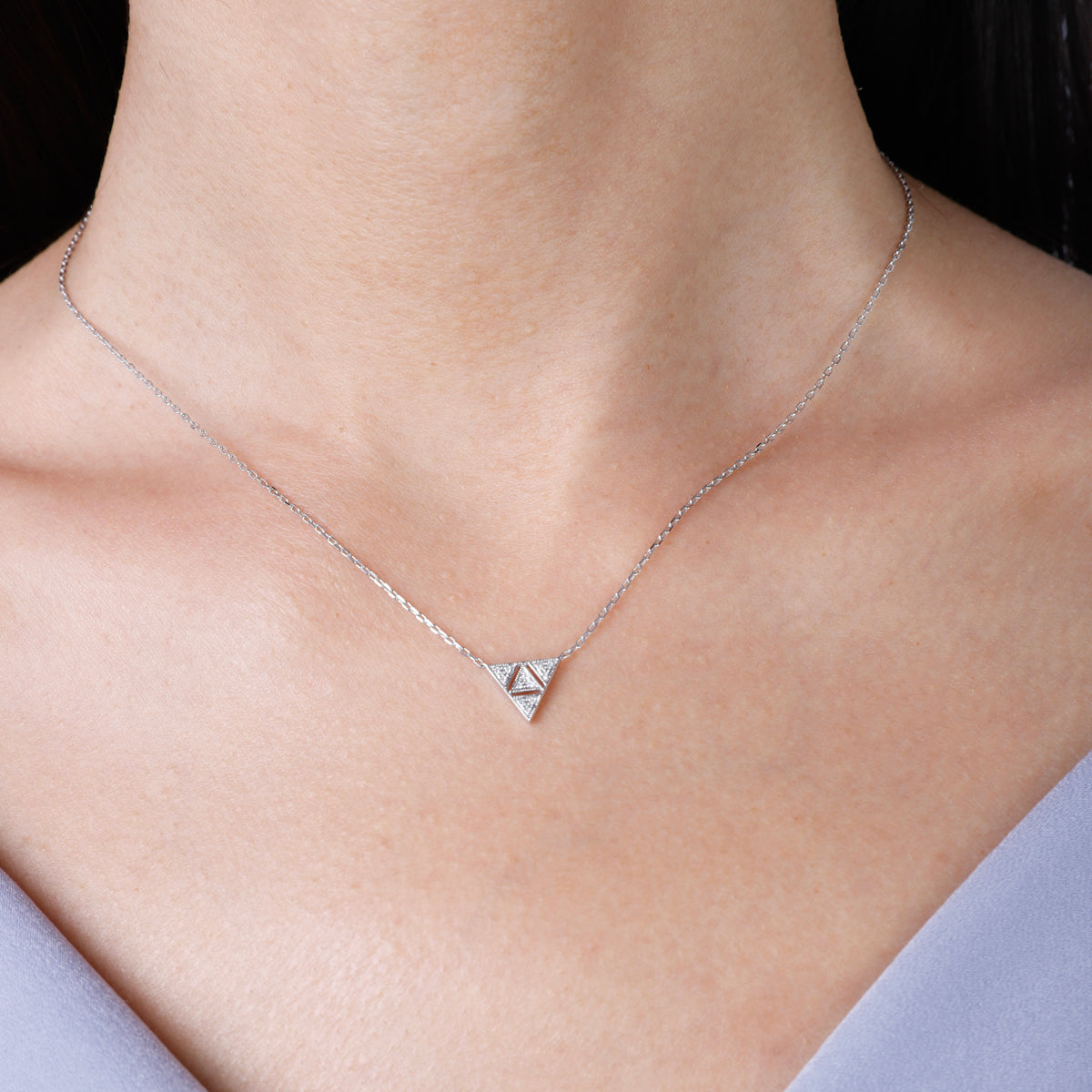 Diamond Triangle Necklace