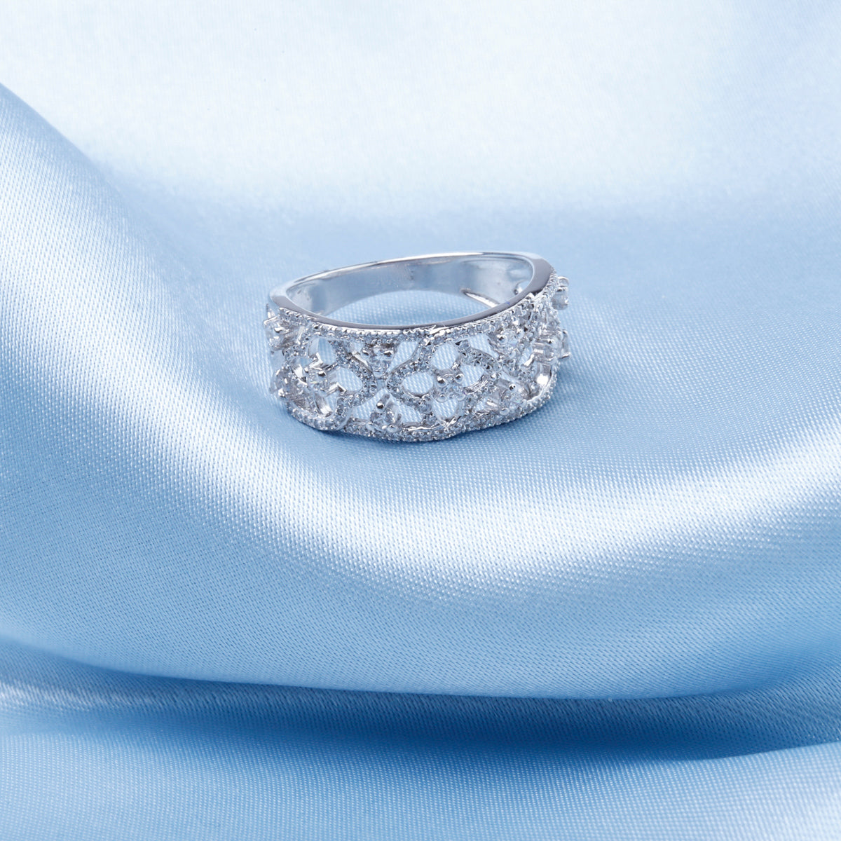 Ornate Flower Diamond Ring