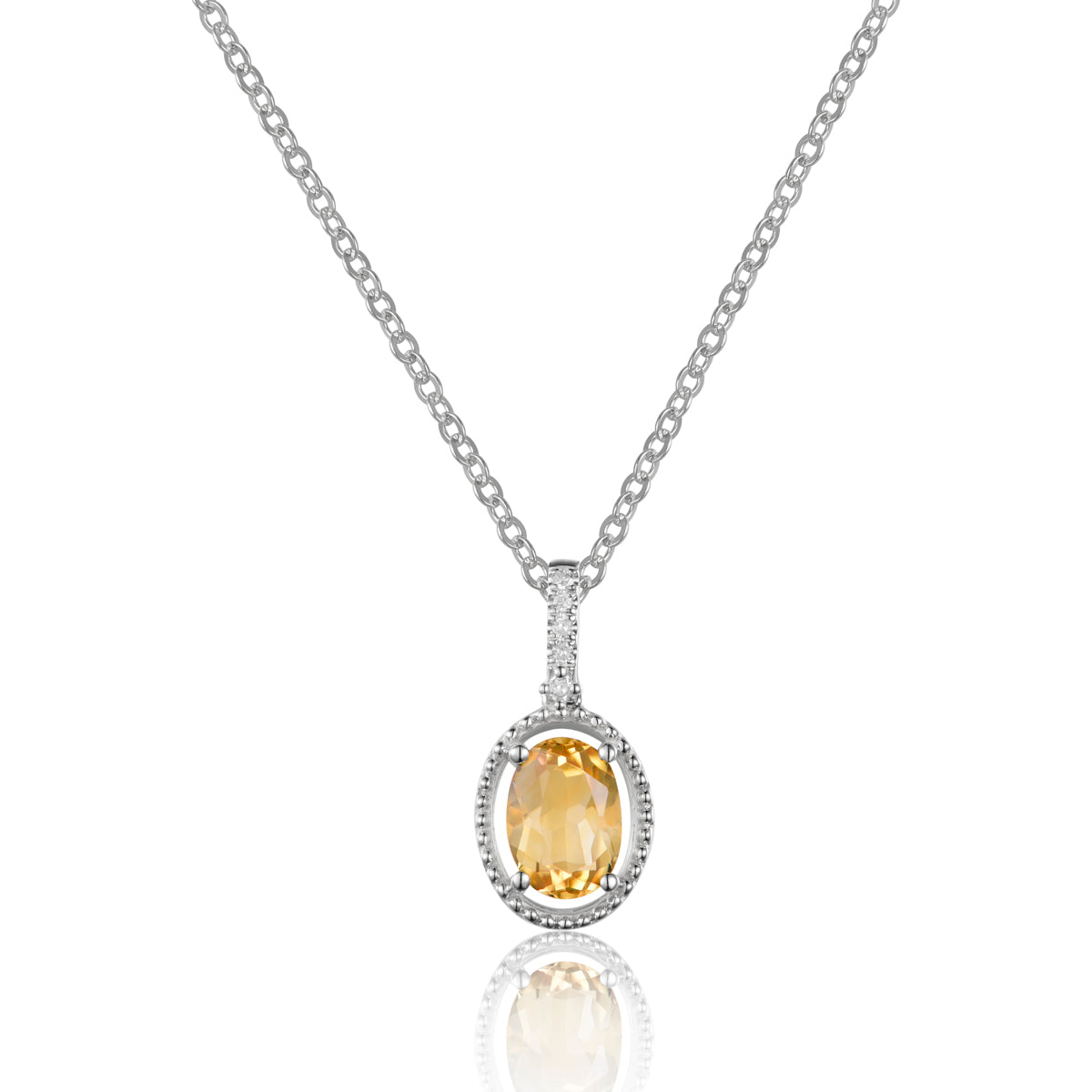 Open Halo Oval Necklace