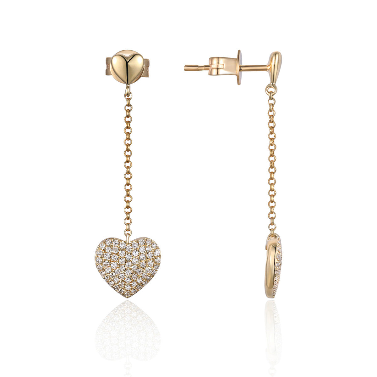 Pave Heart Earrings