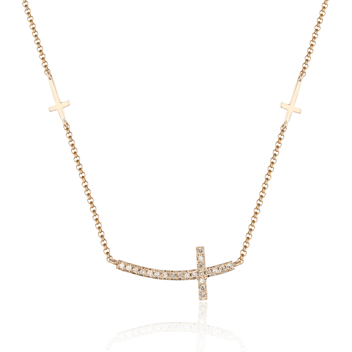 Side Cross Diamond Necklace