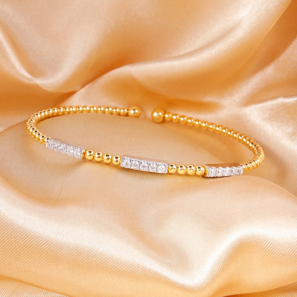 Diamond Pave Station Bar Bangle