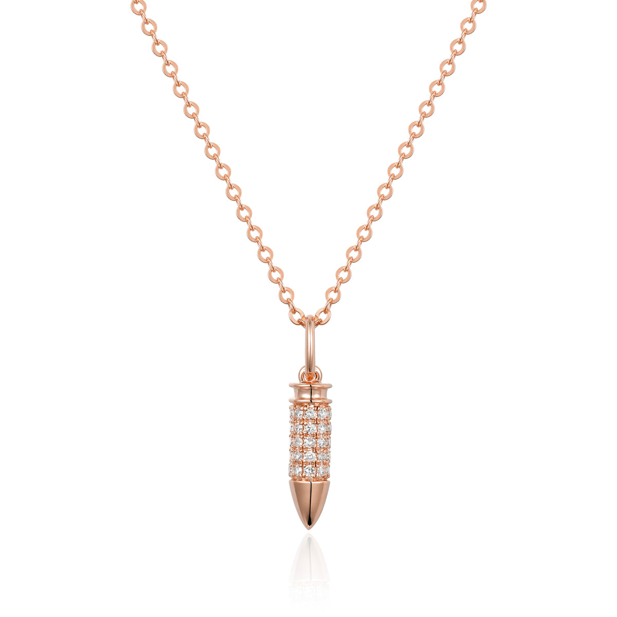 Pave Diamond Bullet Necklace