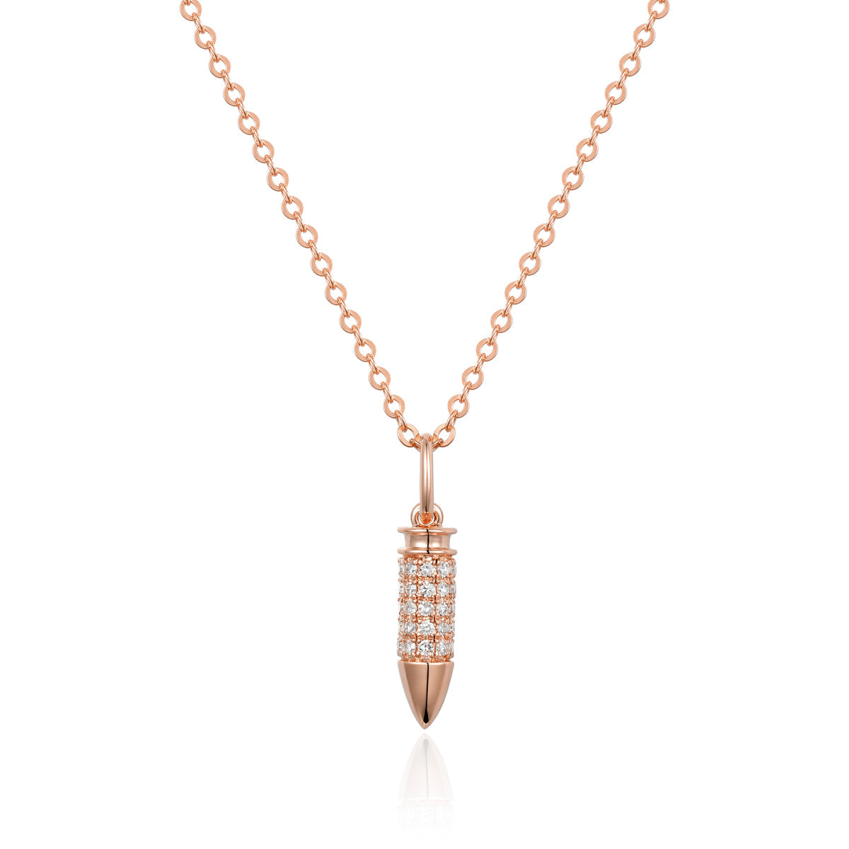 Pave Diamond Bullet Necklace