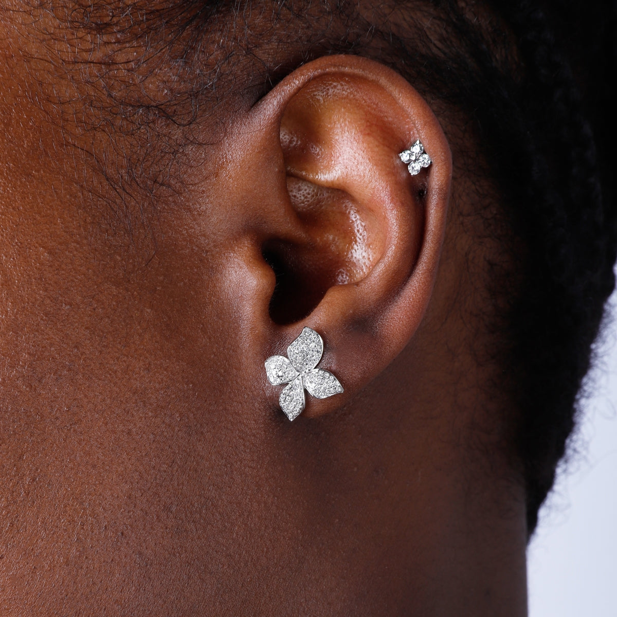 Flower Pave Diamond Studs