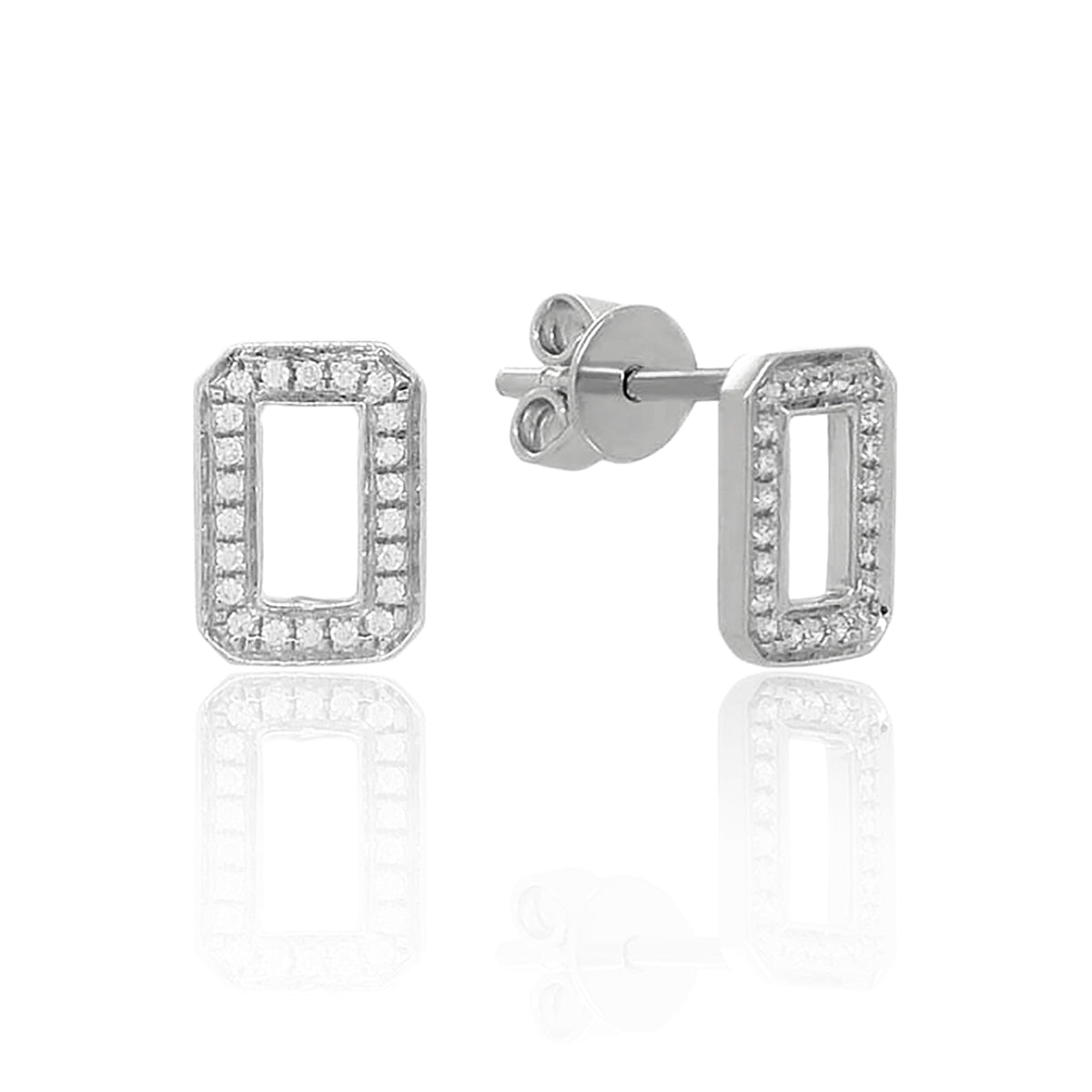 Rectangular Diamond Studs