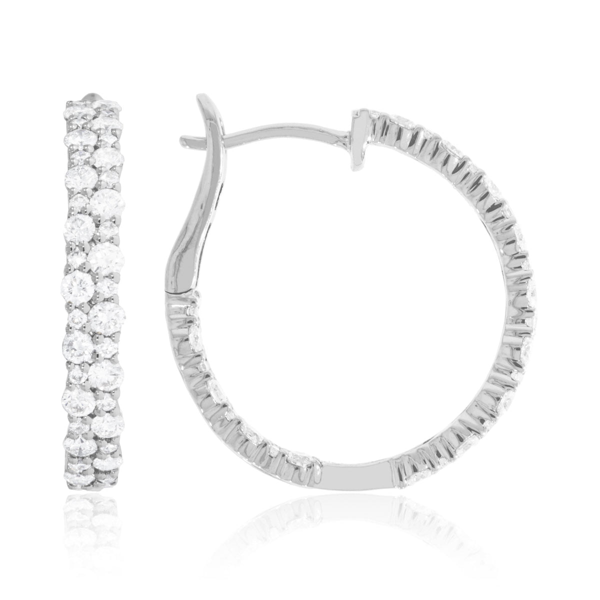 Double Row Diamond Hoops