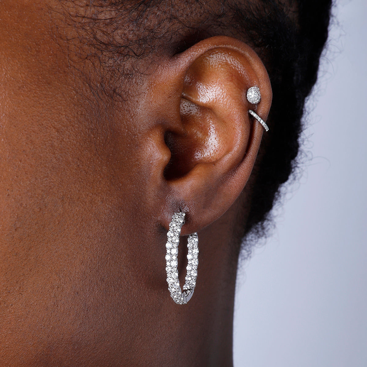 Double Row Prong  Set Hoops