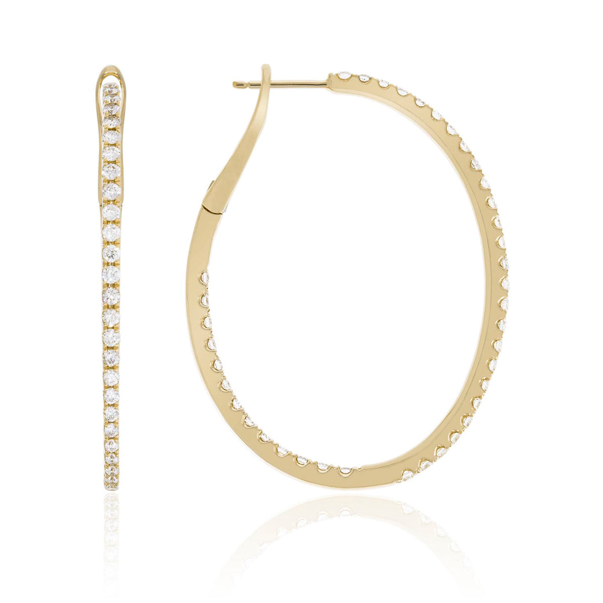 Gold Diamond Hoops