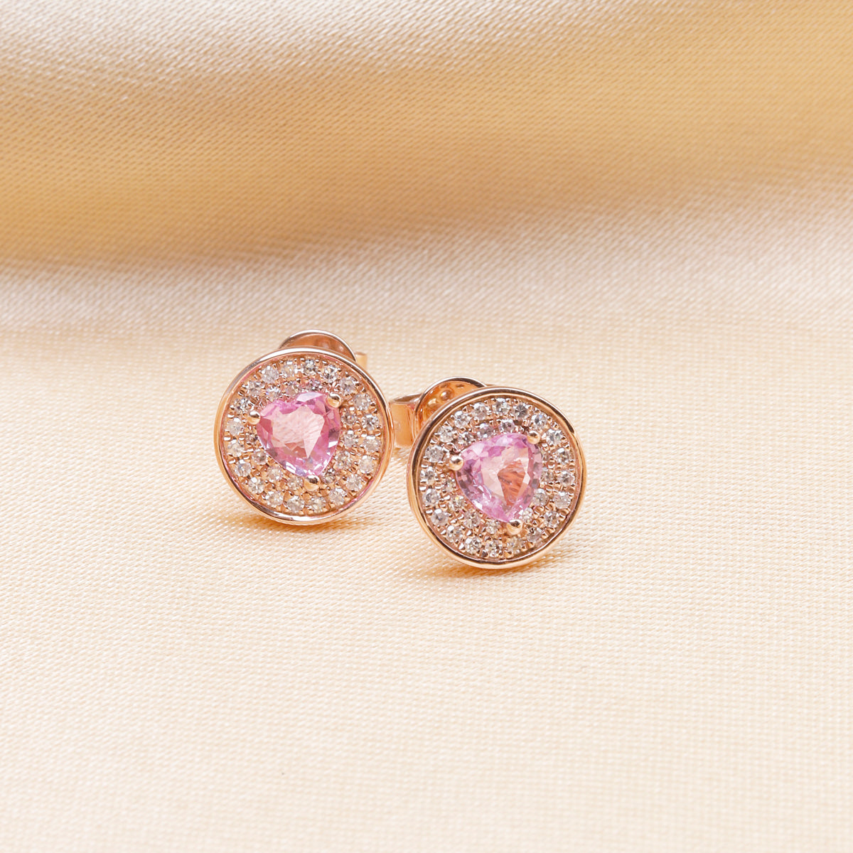 Heart Disc Pave Studs