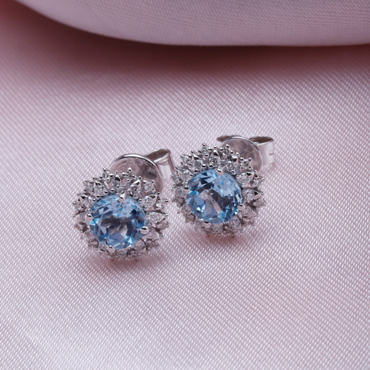 Double Halo Flower Studs