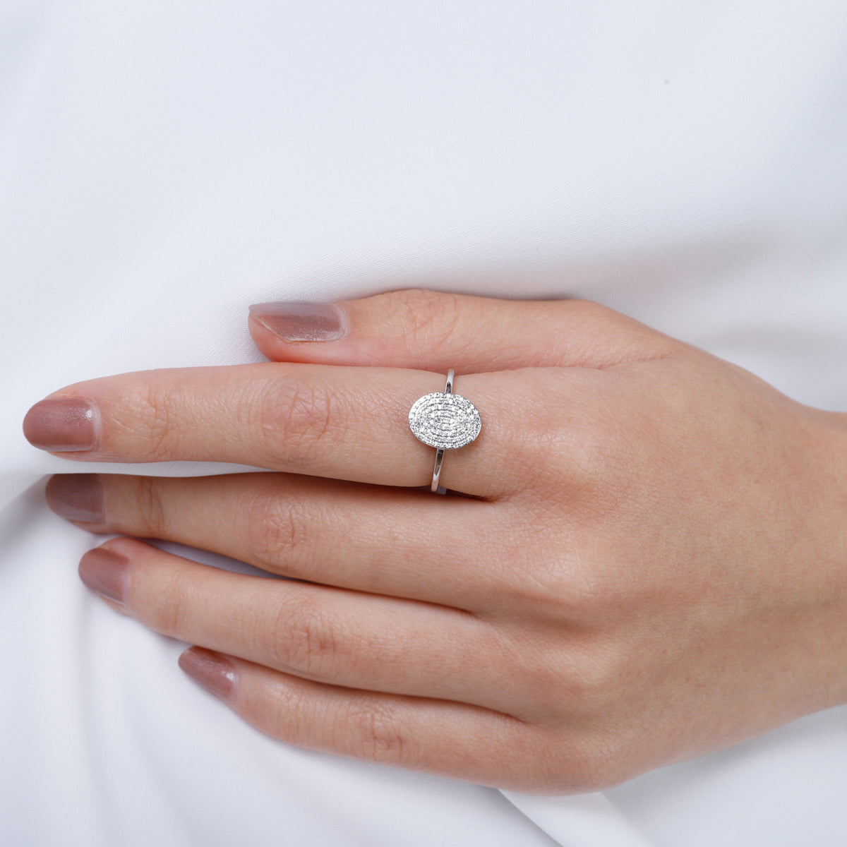 Delicate Diamond Round Ring