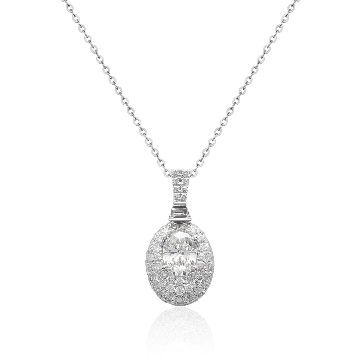 Oval & Pave Necklace