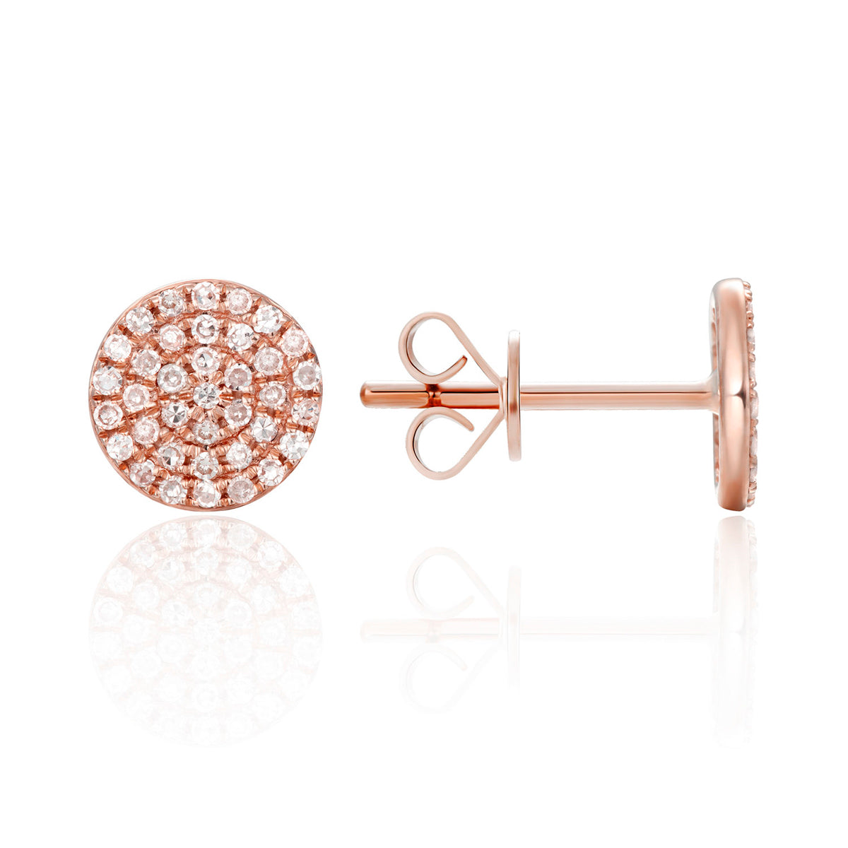 Round Pave Stud Earrings