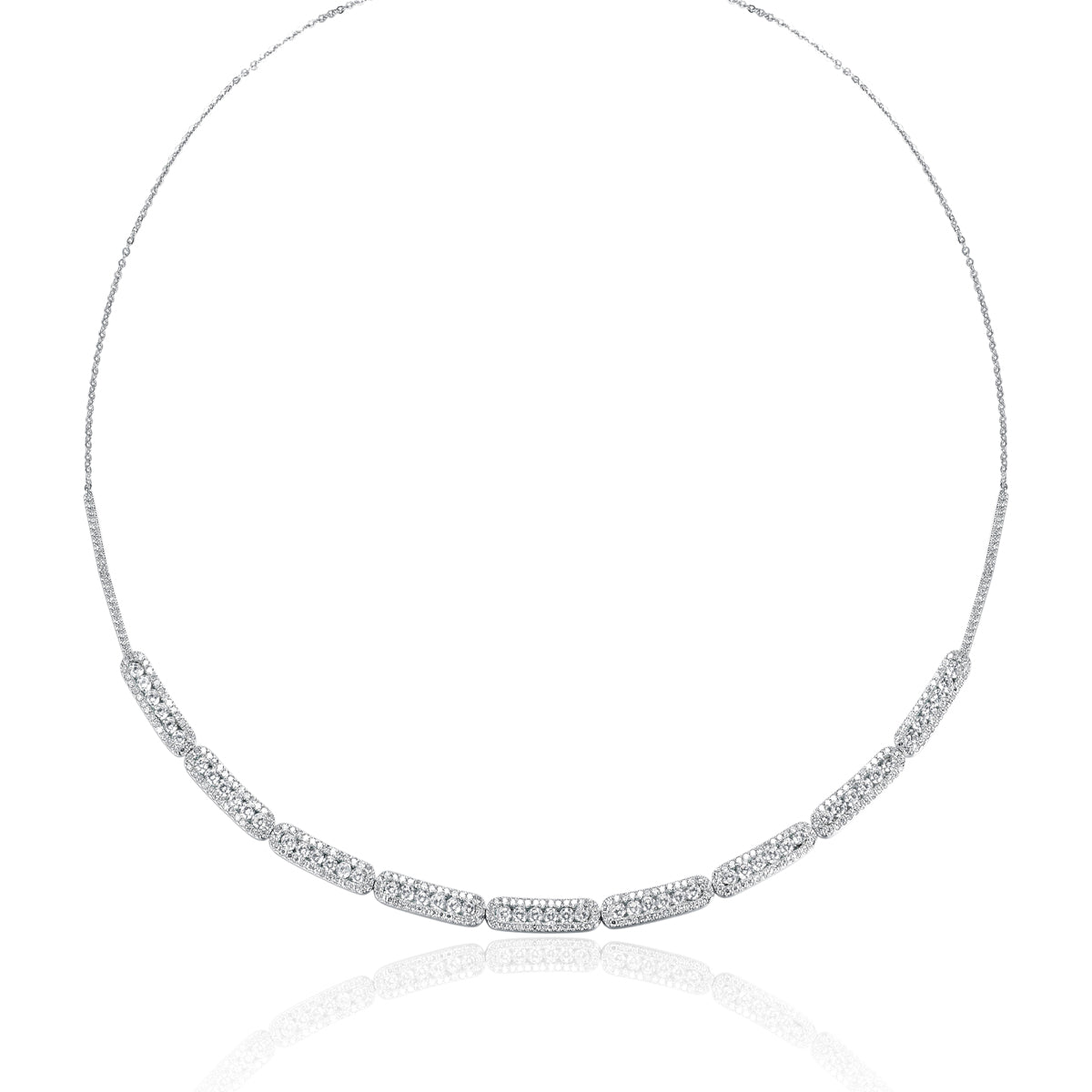 Delicate halo design and secure closure, with a variety of precious options. 