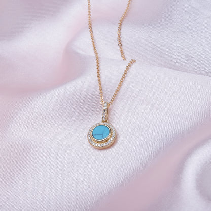 Pave Halo Round Necklace