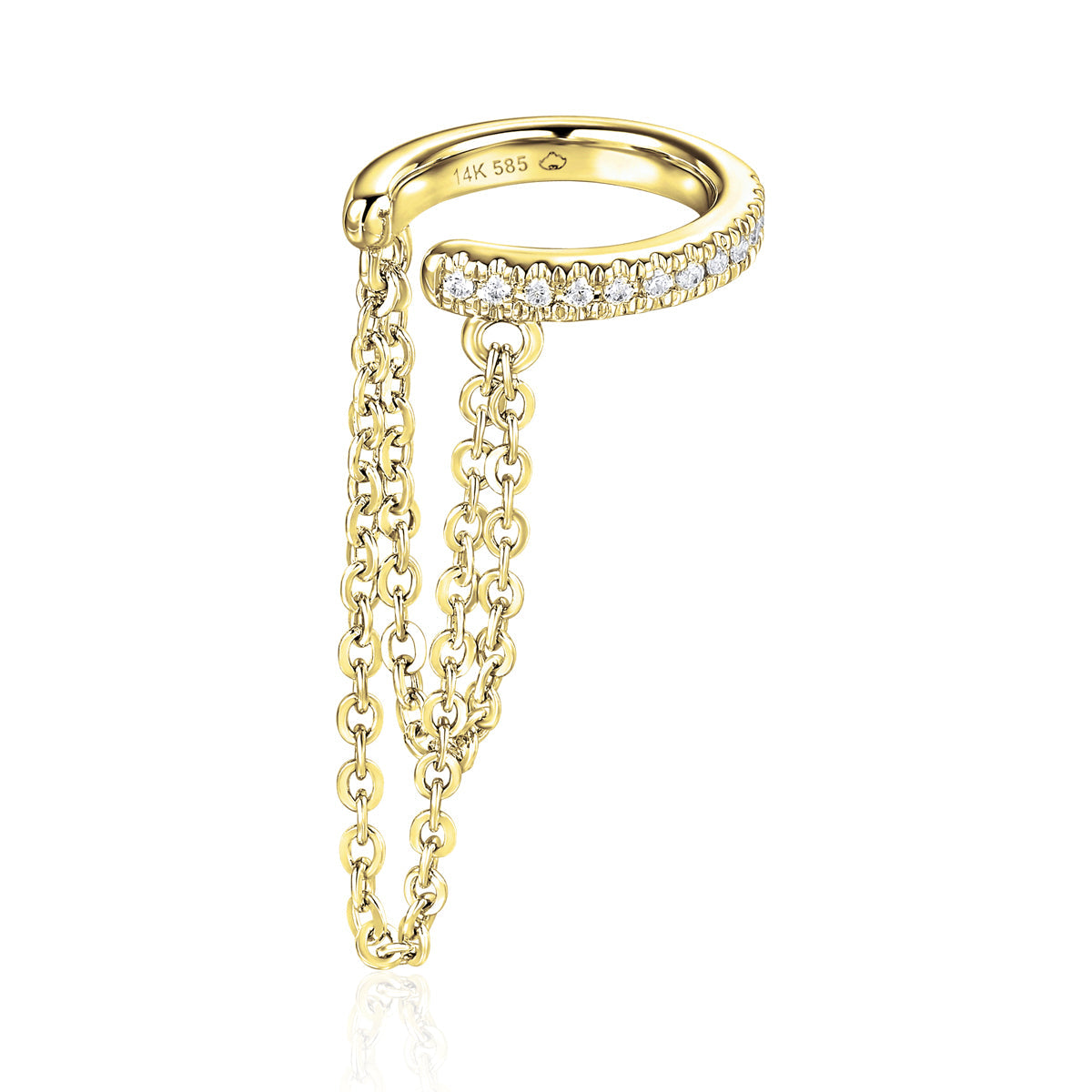 Dual Bead Chain Ear Cuff