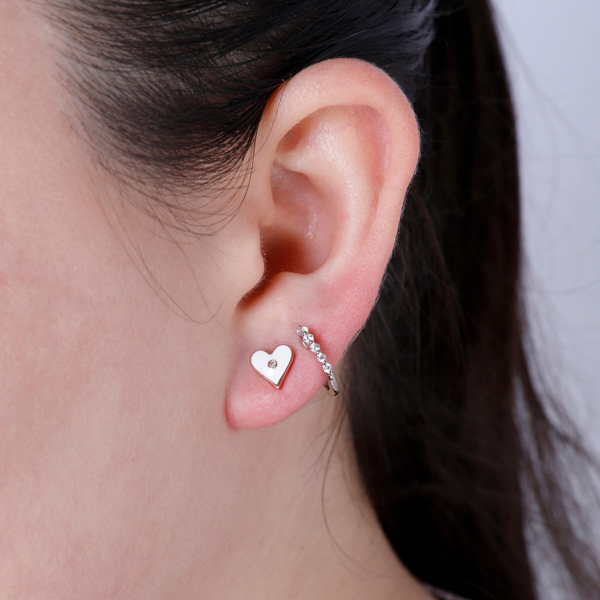 Enamel Heart Studs