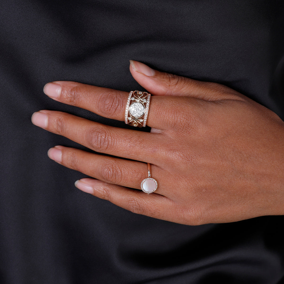 Vintage Wide Diamond Ring