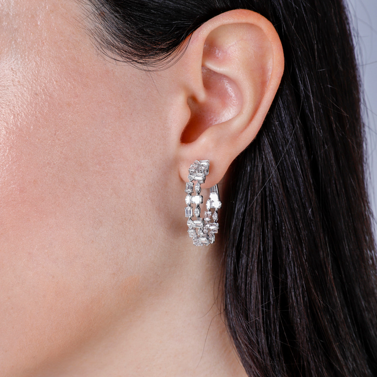Mosaic Diamond Hoops