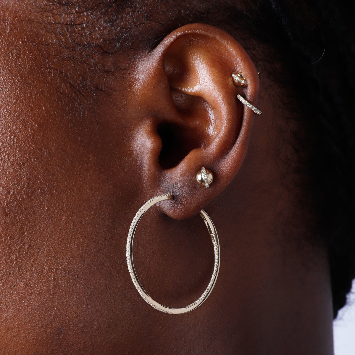 Pave Diamond Hoops