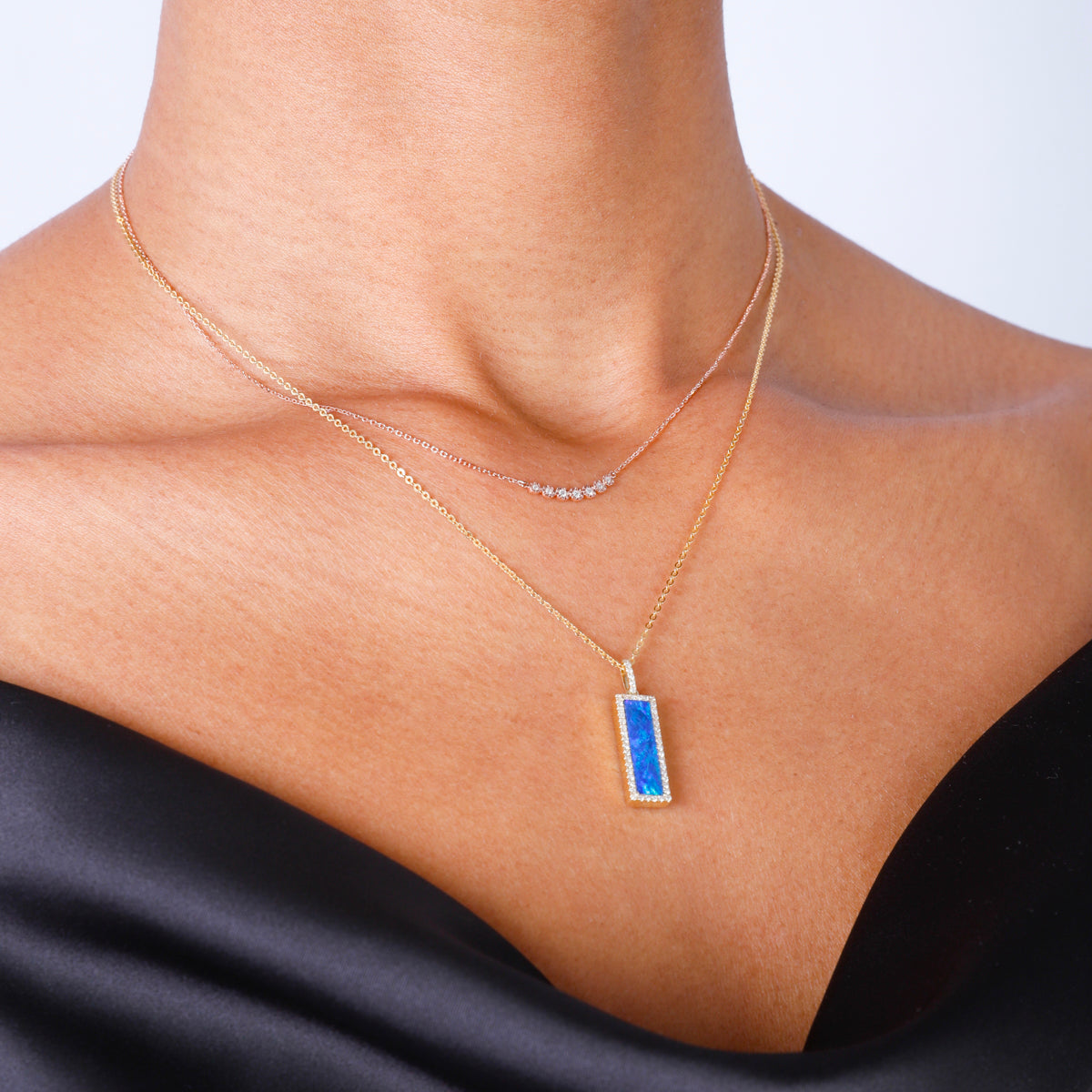 Cosmic Crescent Diamond Necklace