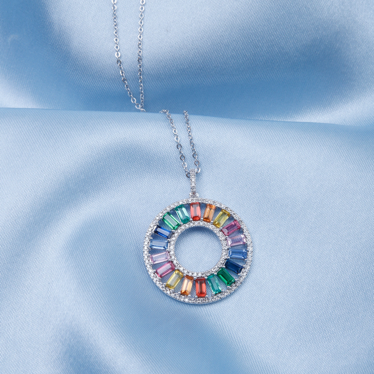 Wheel Emerald Cut Necklace