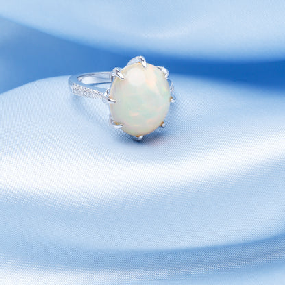 Edgy Opal Oval Ring