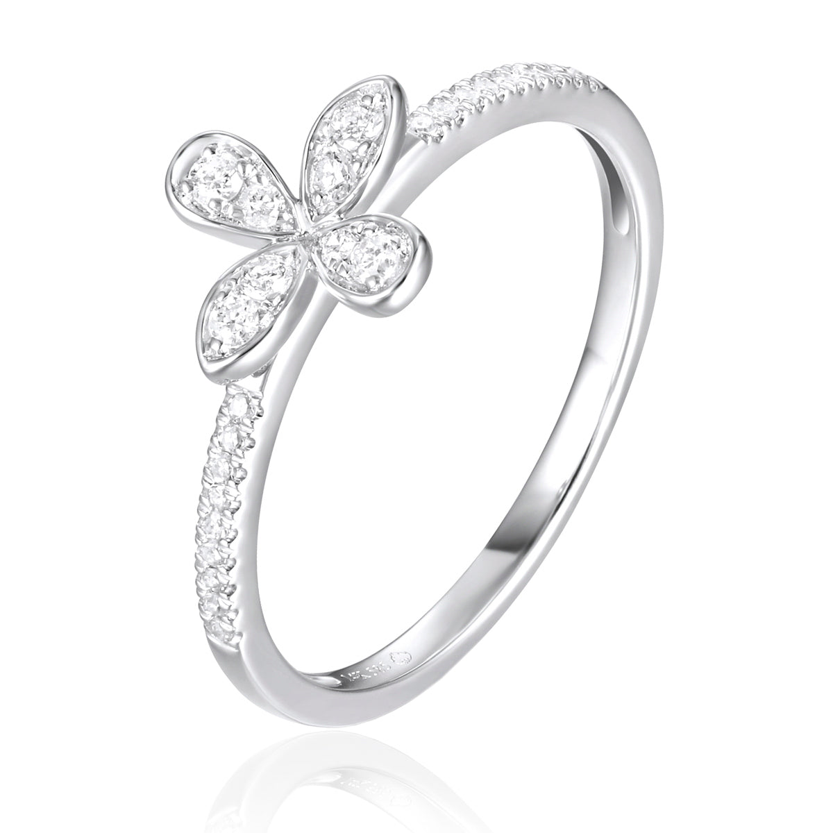 Floral Pave Diamond Ring