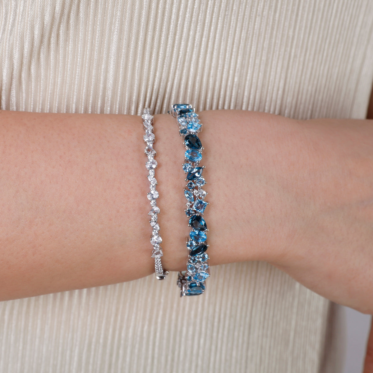 Crystal Diamonds Bangle