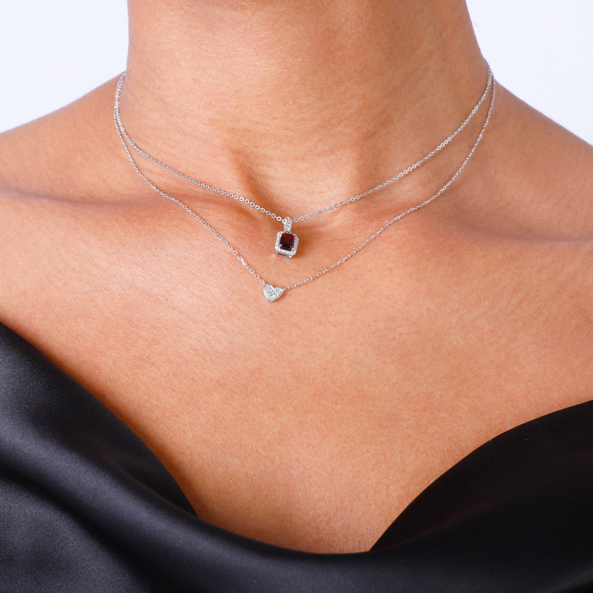 Micro Pave Heart Necklace