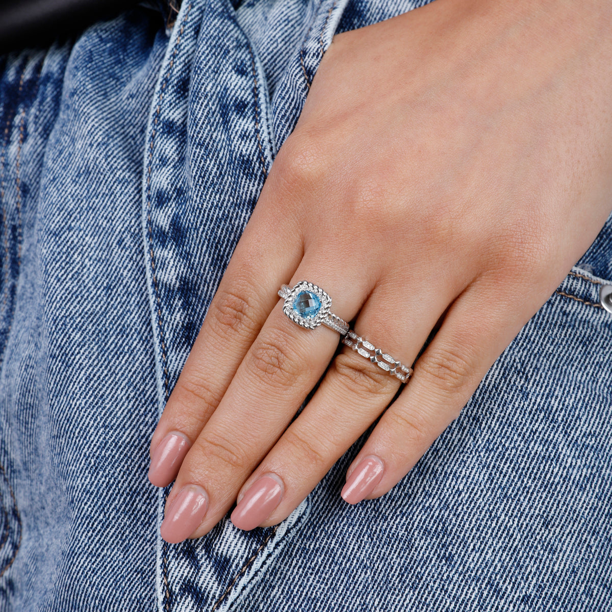 Pave Braided Halo Ring