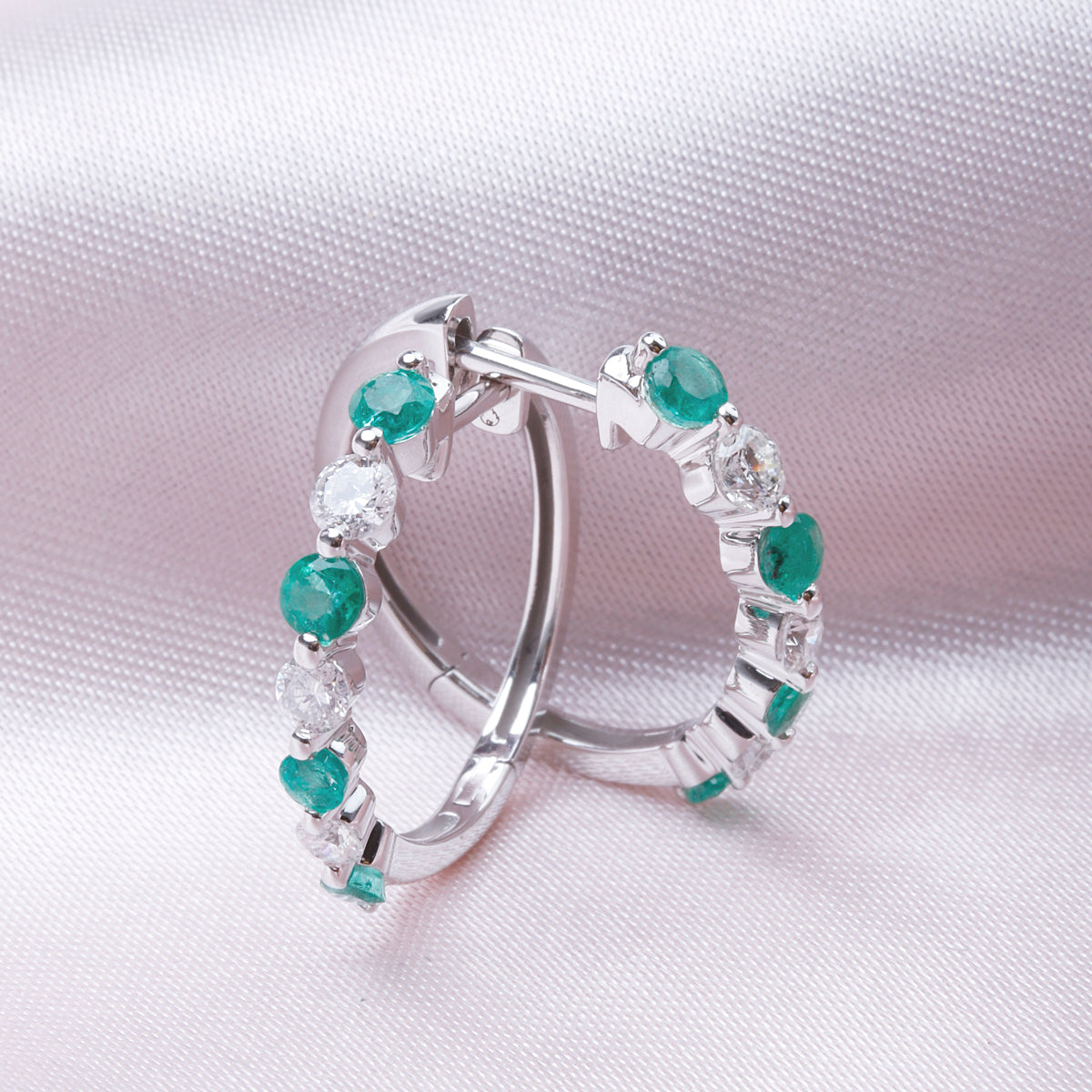 Pericious and Diamonds Round Hoops