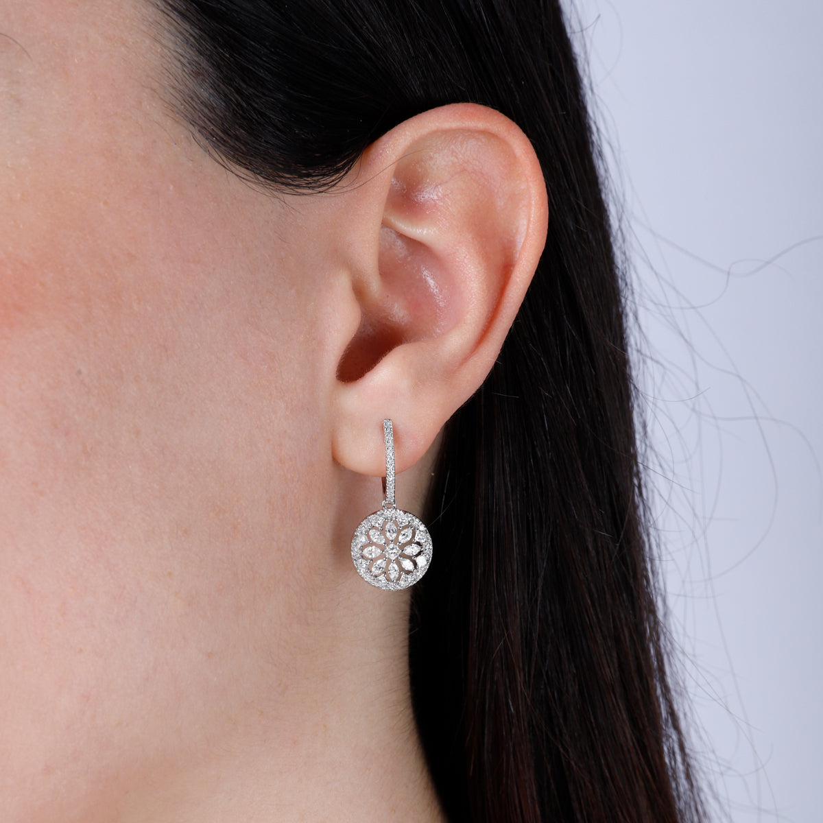 Hollow Dreamcatcher Diamond Earrings