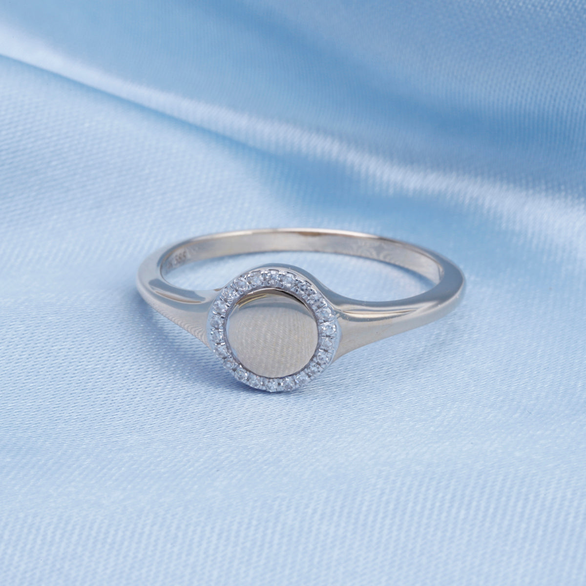 Studded Round Signet Ring