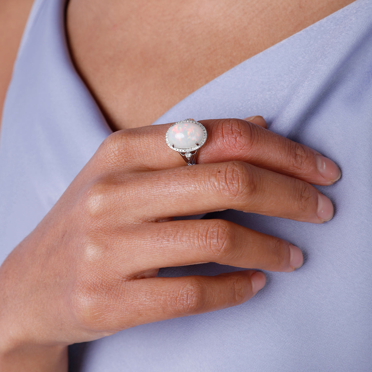 Opal Halo Ring