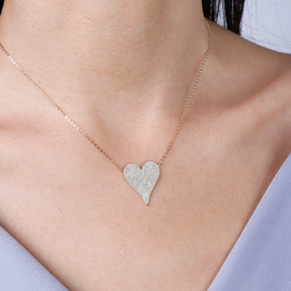 Pave Heart Necklace