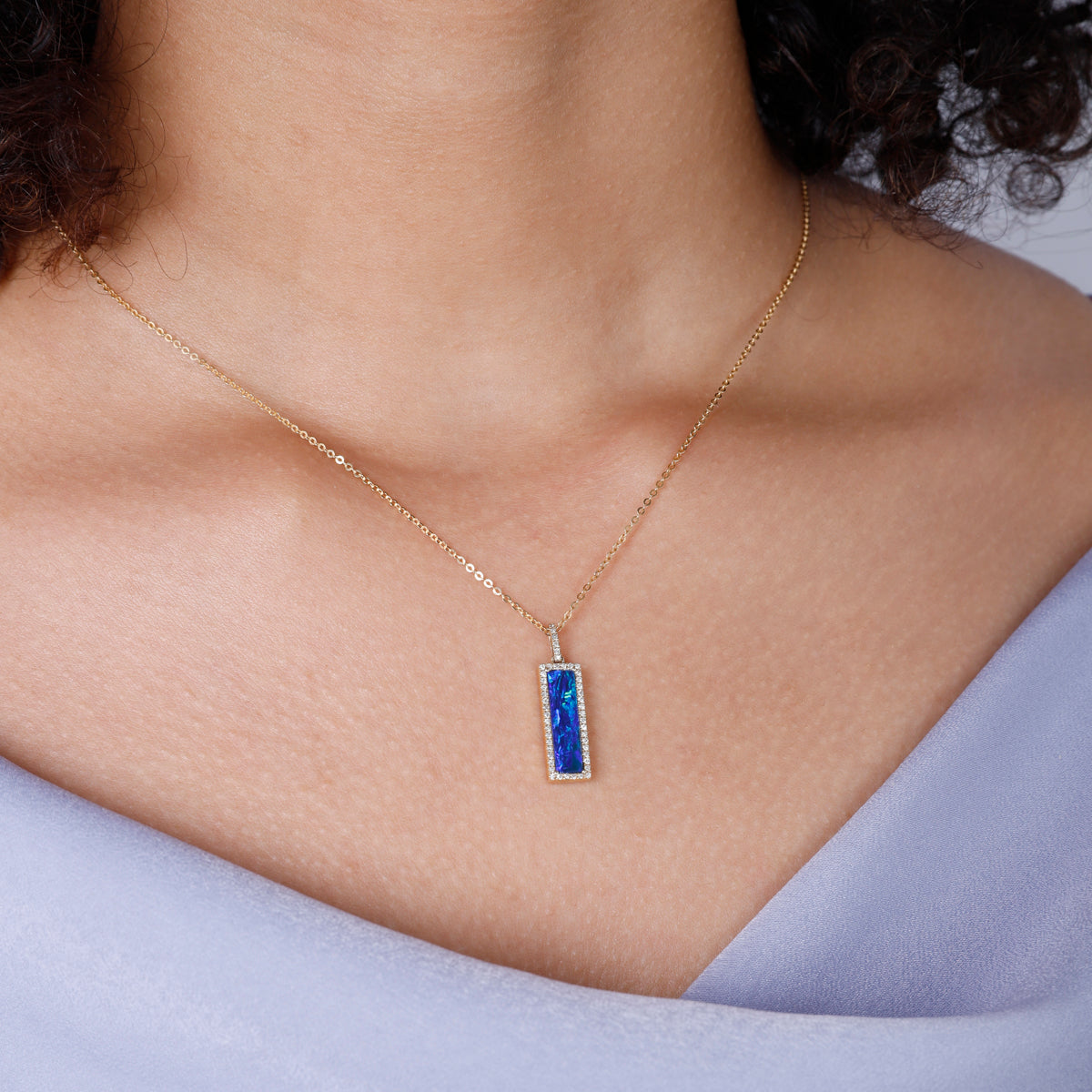 Opal Bar Necklace