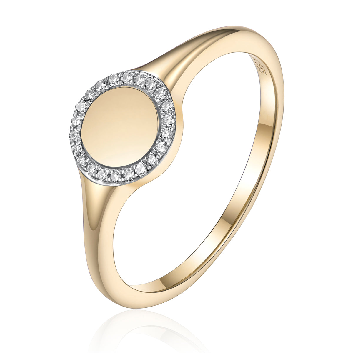 Studded Round Signet Ring