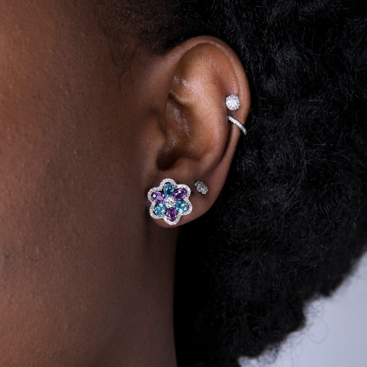 Halo Flower Studs