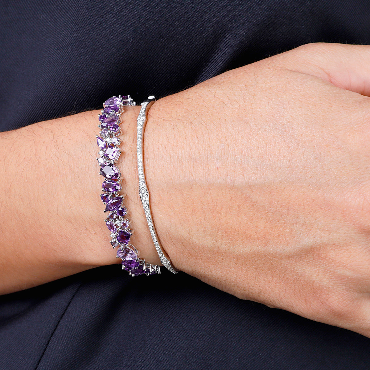 Delicate Stacking Diamond Bangle