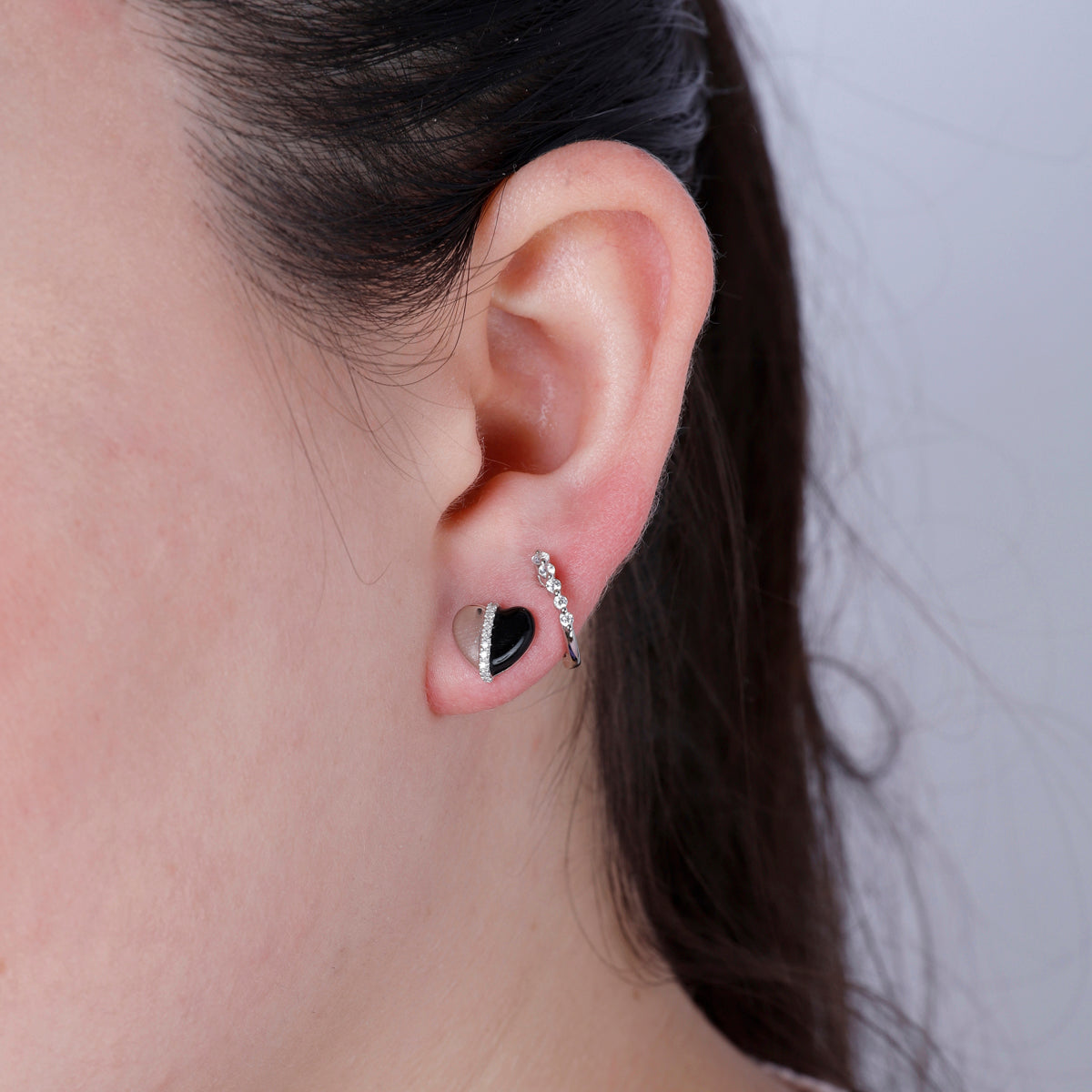 Sleek Heart Enamel Studs