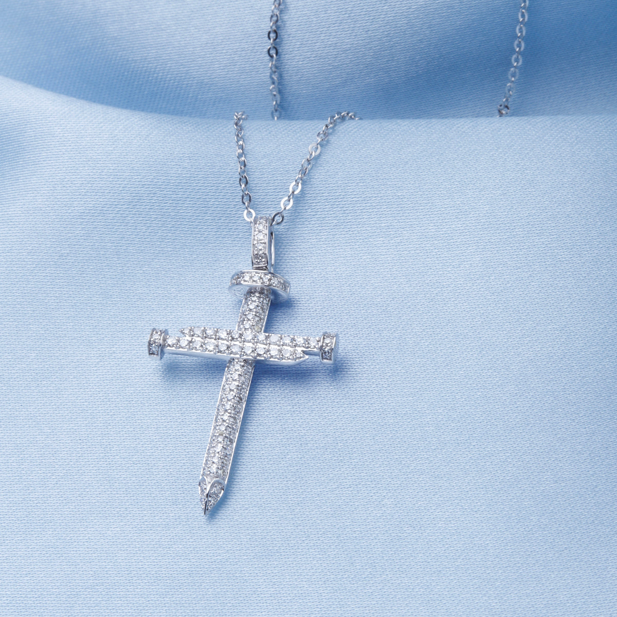 Cross Nail Diamond Necklace