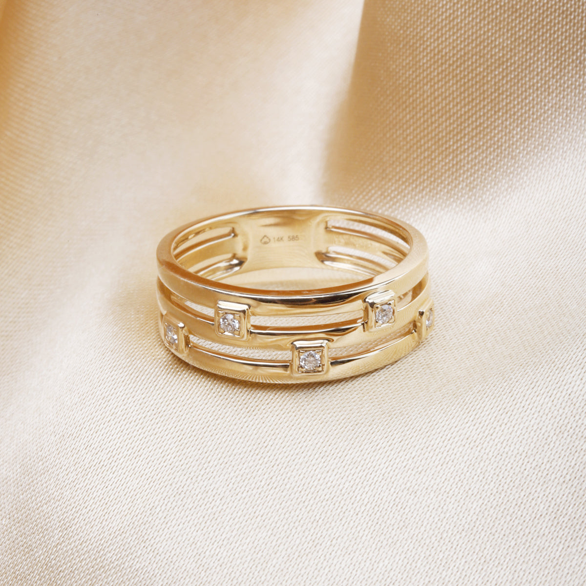 Diamond Triple Row Ring