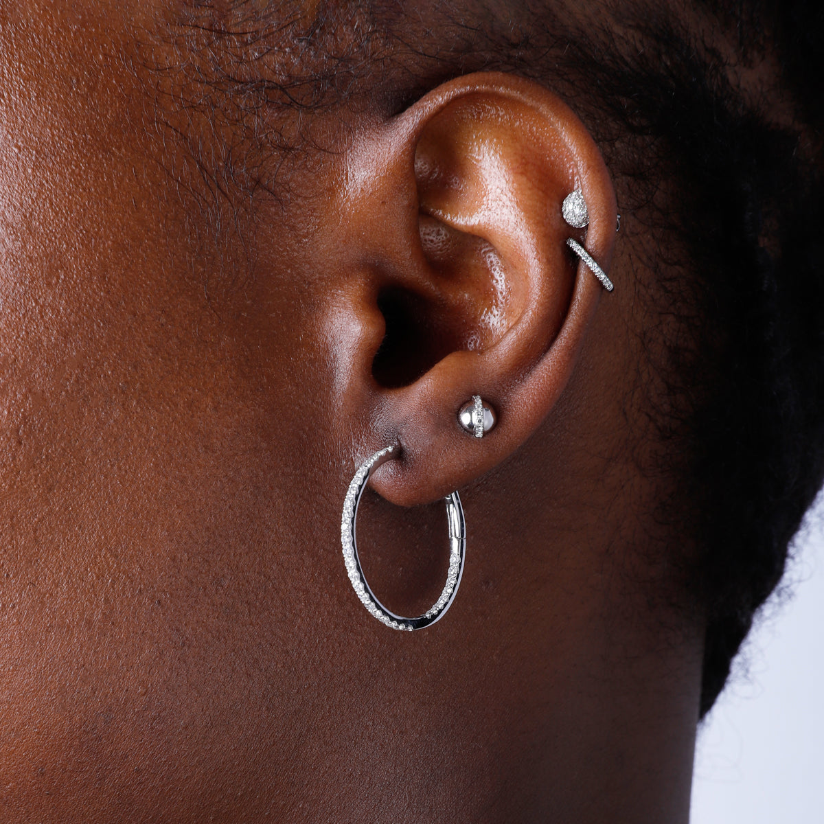 Medium Diamond Hoops