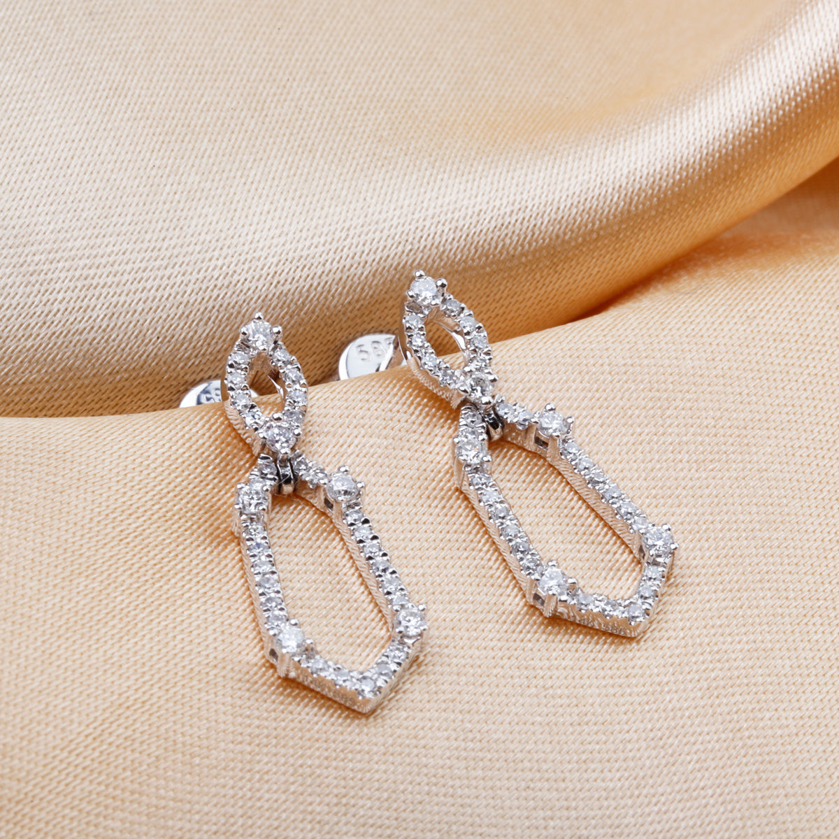 Dangling Geometric Diamond Earrings