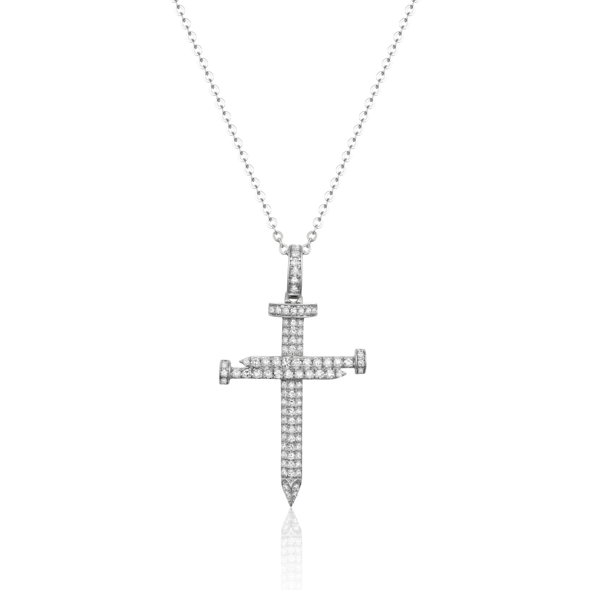 Cross Nail Diamond Necklace