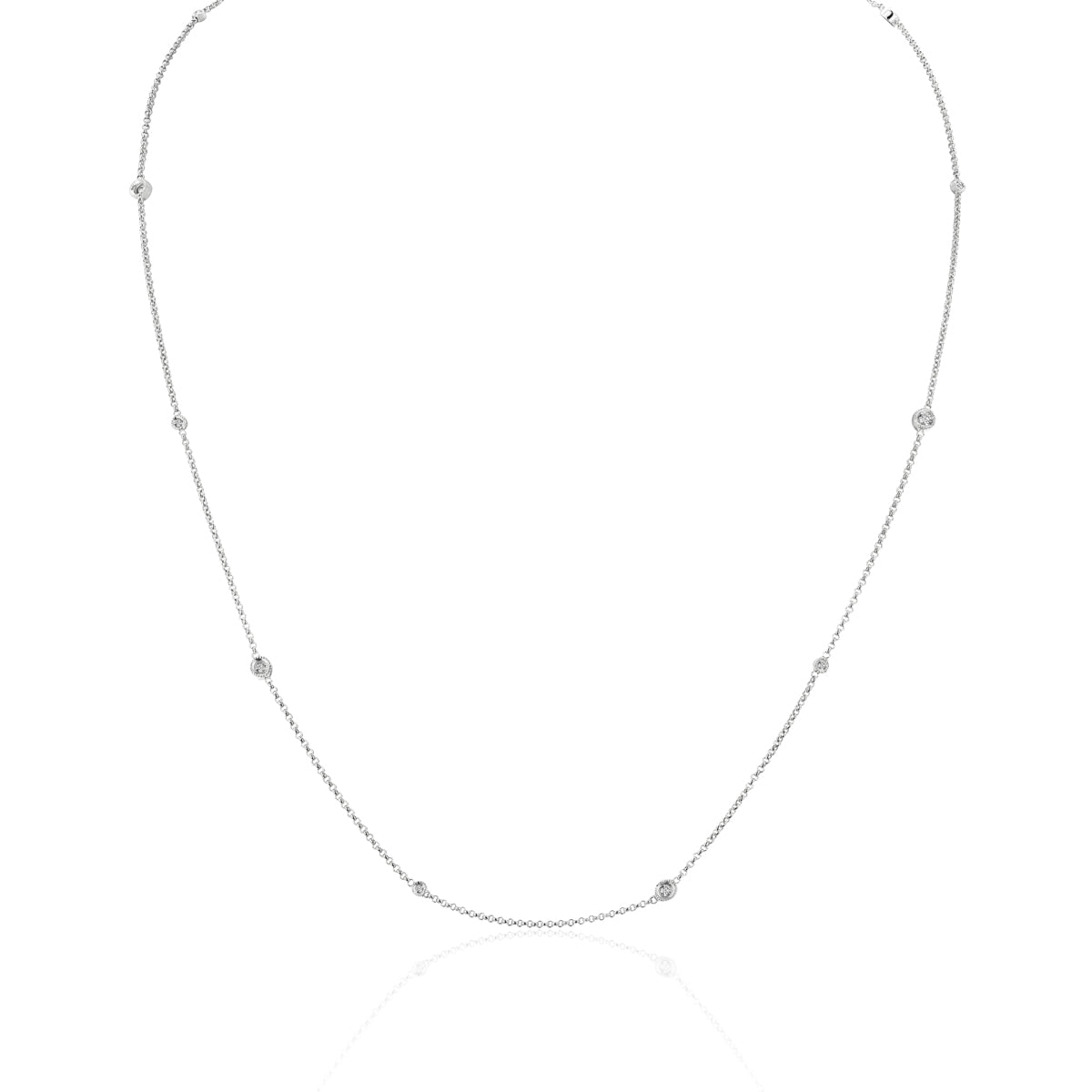 Bezel Diamond Chain Necklace