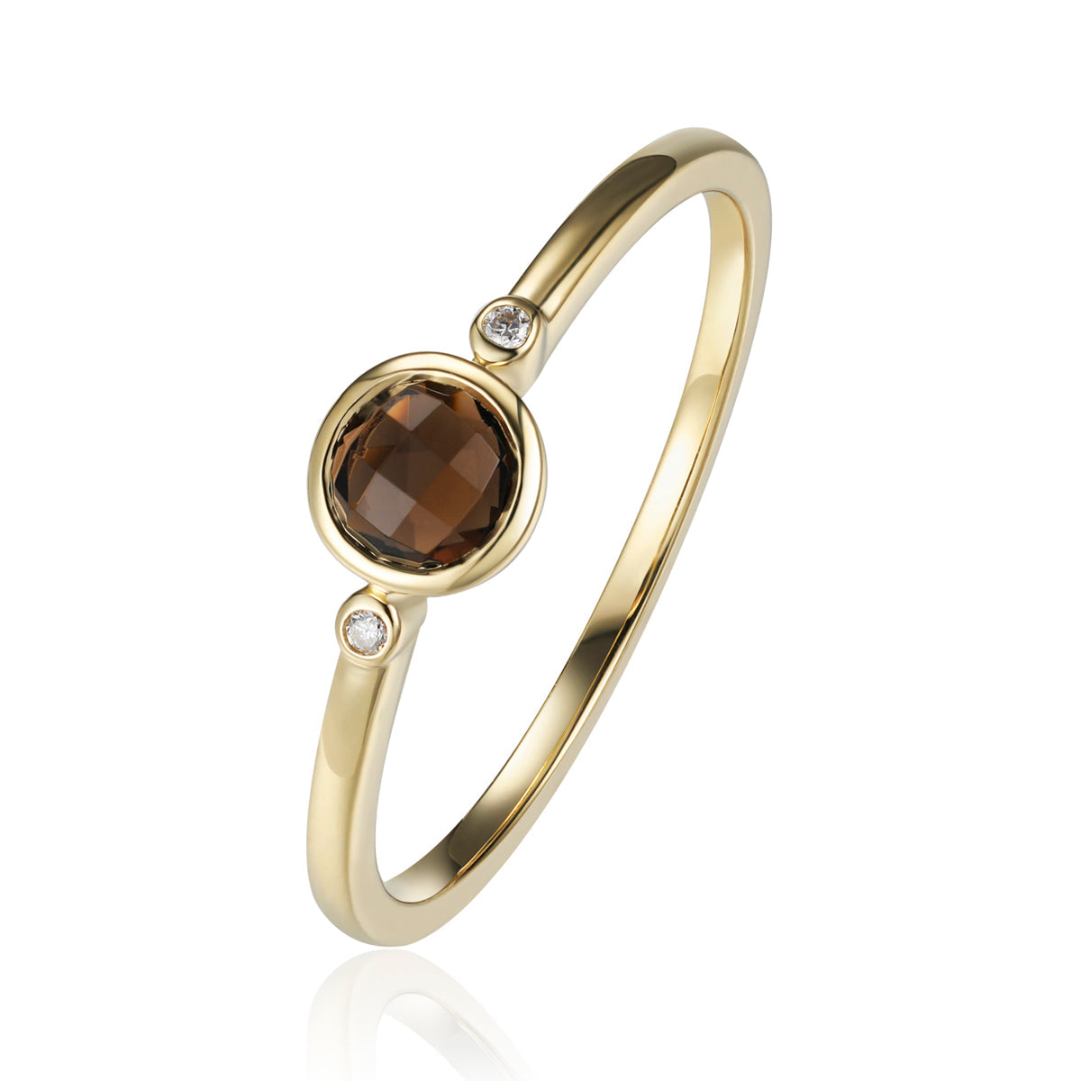 Mini Bezel Round Gem Ring 